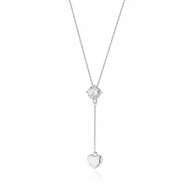    CATENA D'ARGENTO pr. Cravatta in Argento 925 con Cuore, Grandi Zirconi Cubici