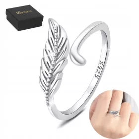    Anello in Argento 925 con Piuma Anelli in Argento Argento Regolabile