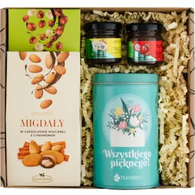  CESTINO REGALO SET TÈ 2X BEVANDE E MARMELLATA REGALO