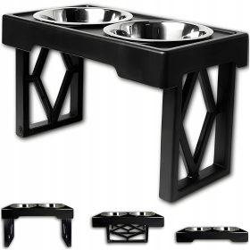    Set di due ciotole, metallo Emes, nero, 1,8 l, rallentamento del pasto