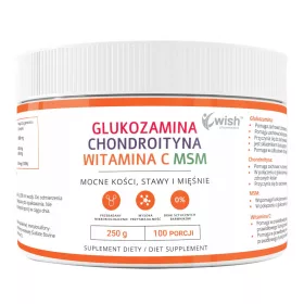   WISH Glucosamina Condroitina MSM Vitamina C 250g - Integrazione Avanzata per Salute Articolare