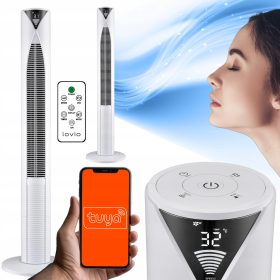    Ventilatore a colonna Ventilatore a colonna LOVIO AirWave PRO ventilatore a colonna da pavimento bianco