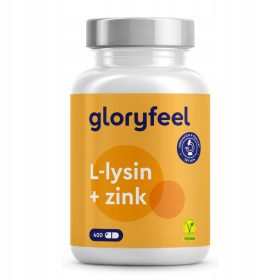   Capsule di L-lisina e Zinco gloryfeel, 400 Capsule, Supporto Immunitario e Senza Lattosio