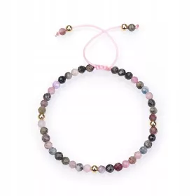    Bracciale a corda da donna con pietra naturale e tormalina da 4 mm