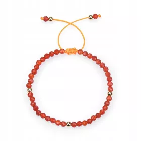  Bracciale a corda da donna in pietra naturale corniola 4 mm