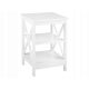  Beliani TAVOLINO BIANCO SCAFFALE DA CAFFÈ LIBRERIA QUADRATA 40 x 40 x 60 cm bianco