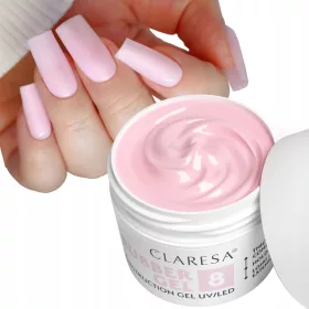    CLARESA RUBBER GEL COSTRUZIONE CON TIxotropia - 8 ROSA LATTE 45 g