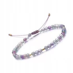    Bracciale a corda da donna in pietra naturale fluorite da 4 mm