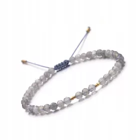   Bracciale a corda da donna in pietra naturale labradorite 4 mm