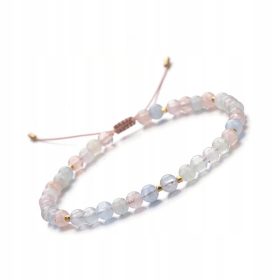    Bracciale a cordino da donna in pietra naturale Morganite 4 mm