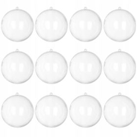  Sfere acriliche, trasparenti, plastica, 8 cm, 12 pz