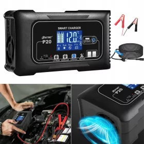    POTENTE RADDRIZZATORE CARICABATTERIA INTELLIGENTE 20A LCD BATTERIA 24V 12V AUTOMATICO