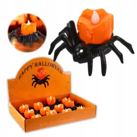    LUCI SPIDER LED RAGNI DECORAZIONE HALLOWEEN ORNAMENTO CANDELE LED SET DA 12 PZ