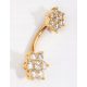  Lovisa - Anello per ombelico in titanio placcato oro, piercing a fiore con bilanciere