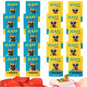    Rafi Dolina Noteci cibo umido per cani, vitamine, bustina di pollo, 400g