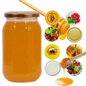  30x BARATTOLI PER LA LAVORAZIONE DEL MIELE 900ml TAPPO 82mm