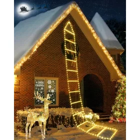    LUCI PER SCALA DI NATALE SCALA A LED BIANCO CALDO 3M 310 LED 8 MODALITÀ