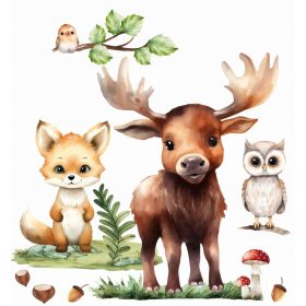    Adesivi murali per bambini ANIMALI DELLA FORESTA FORESTA 3 ADESIVI GRANDI FORESTA