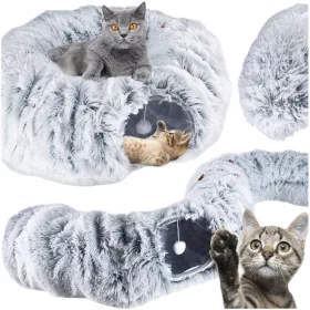    Cuscino LED PER CANI E GATTI PELUCHE Morbido TUNNEL HOUSE Giocattolo 4in1