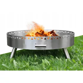    Braciere da giardino 70 cm rotondo in acciaio inox per griglia a treppiede solido LUX