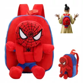    ZAINO PELUCHE PER BAMBINI IN ETÀ PRESCOLARE 2in1 CON PELUCHE MASCOTTE SPIDERMAN IN REGALO