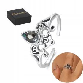    Anello in argento 925 Fiore Anelli in argento Argento regolabile da donna