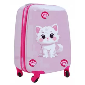   VALIGIA GATTO GATTINO SU RUOTE PER BAMBINI, CABINA PER AEREO, DA VIAGGIO