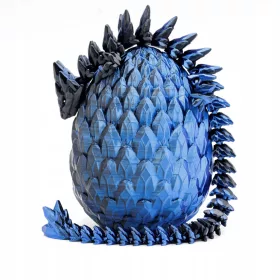    Drago di cristallo mobile con uovo di drago MIRTILLO Taglia L