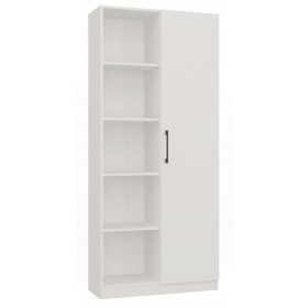    LIBRERIA DA UFFICIO 80CM CON ANTA 10 RIPIANI RD-80 BIANCO BIANCO