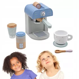    Macchina da caffè giocattolo in legno per bambini con tazza e cucchiaino Kinderlly