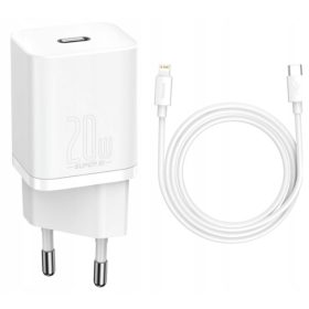    Caricatore da muro Baseus USB-C 20W + cavo di ricarica rapida Lightning per iPhone
