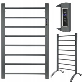    Radiatore da bagno elettrico EBERG, asciuga scale, da appoggio, 200 W, grigio