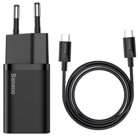    Caricatore di rete veloce Baseus 25W 3A USB Type C - Cavo USB Type C 3A 1m