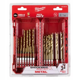    PUNTE A IMPATTO PER METALLO 2-10mm 19 pz. ONDA D'URTO HSS-G MILWAUKEE