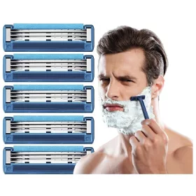  Gillette Mach3 Turbo Lame di ricambio per rasoi, 5 pezzi