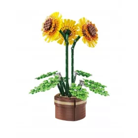    Mattoncini da costruzione Girasoli in vaso / Cartone decorativo / Elemento 686.