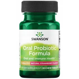   Swanson Oral Probiotic Formula - Probiotico per la Salute Orale con Blis K12®, 30 Compresse Masticabili