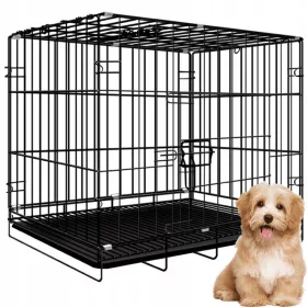    Gabbia per cani MUVU di piccola taglia in acciaio verniciato a polvere 42 x 60 x 50 cm