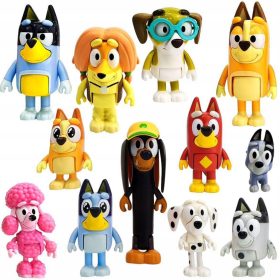    12 modelli di action figure Personaggio popolare dei cartoni animati da collezione Bluey Family Friend