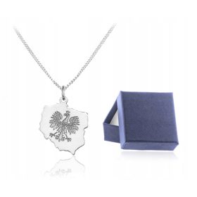    COLLANA AQUILA EMBLEMA DELLA POLONIA INCISIONE IN ARGENTO PR. 925 DONNE