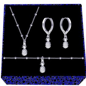    FRUTTA ANANAS ANANAS Parure di gioielli con palline d'argento, argento 925