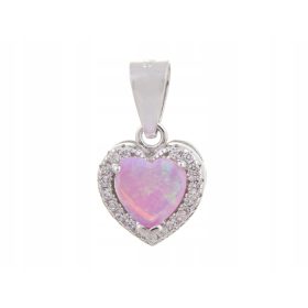  BELLISSIMO PENDENTE IN ARGENTO RODOZOO CON CUORE OPALE
