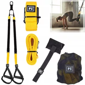    FASCE DA ESERCIZIO TRX CROSSFIT CINTURE DA ALLENAMENTO FITNESS SET CON ACCESSORI