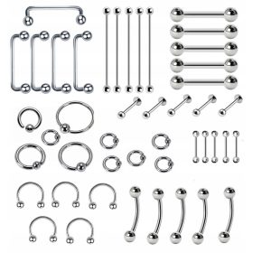    Set mix di piercing di 45 orecchini realizzati in acciaio chirurgico 316L m03