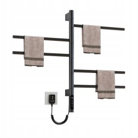    Radiatore da bagno elettrico 180° Girevole Nero SIOYIE 675x415 mm