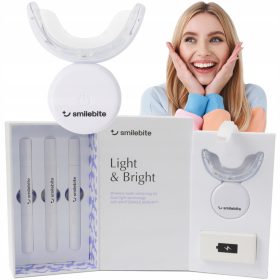    Dispositivo per lo SBIANCAMENTO DENTI Smile Bite con rivestimento LED e gel Smilebite
