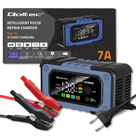    Raddrizzatore caricabatterie Qoltec con funzione di riparazione 12V 7A LED 4 modalità Potente