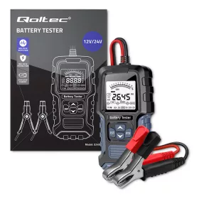    Tester misuratore batteria digitale Qoltec con display LCD 12V 24V 3Ah-400Ah