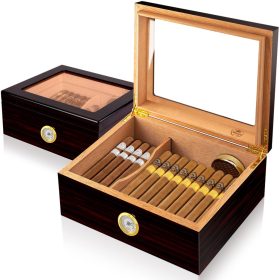    Humidor per sigari Slege, umidificatore per sigari, scatola di legno spagnola per