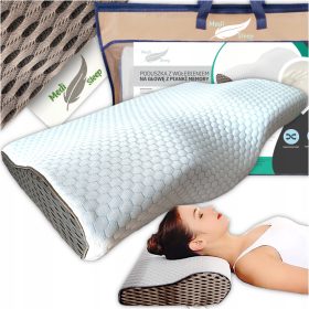  Cuscino Ortopedico Profilato in Memory Foam per Dormire su Fianco e Pancia Medi Sleep